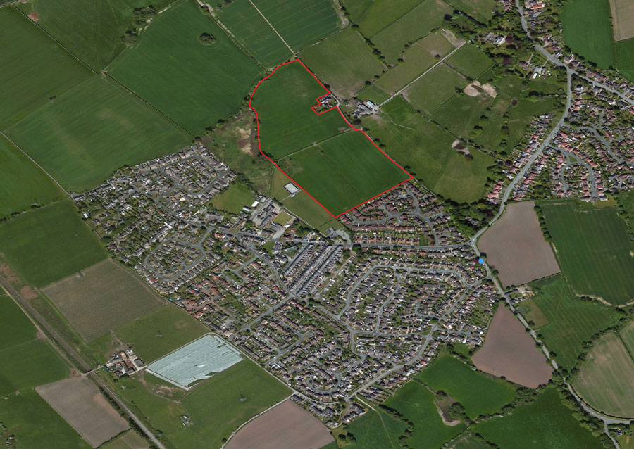 Moulton aerial land development plan.