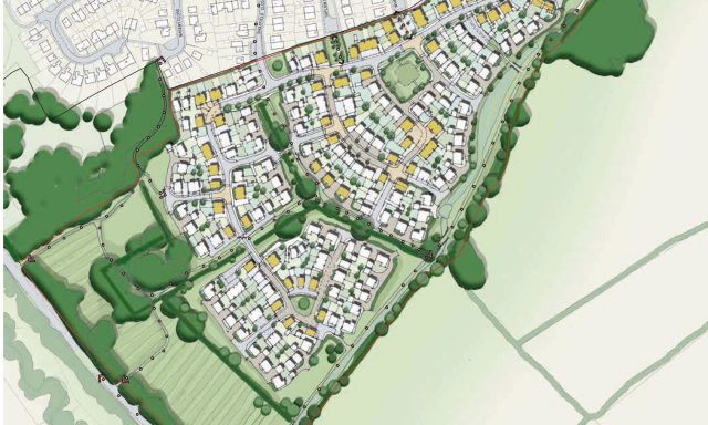 Mickleover aerial development plan. Illustration.
