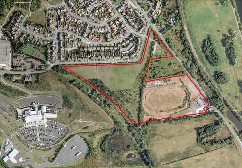 Norton Canes aerial land development plan.
