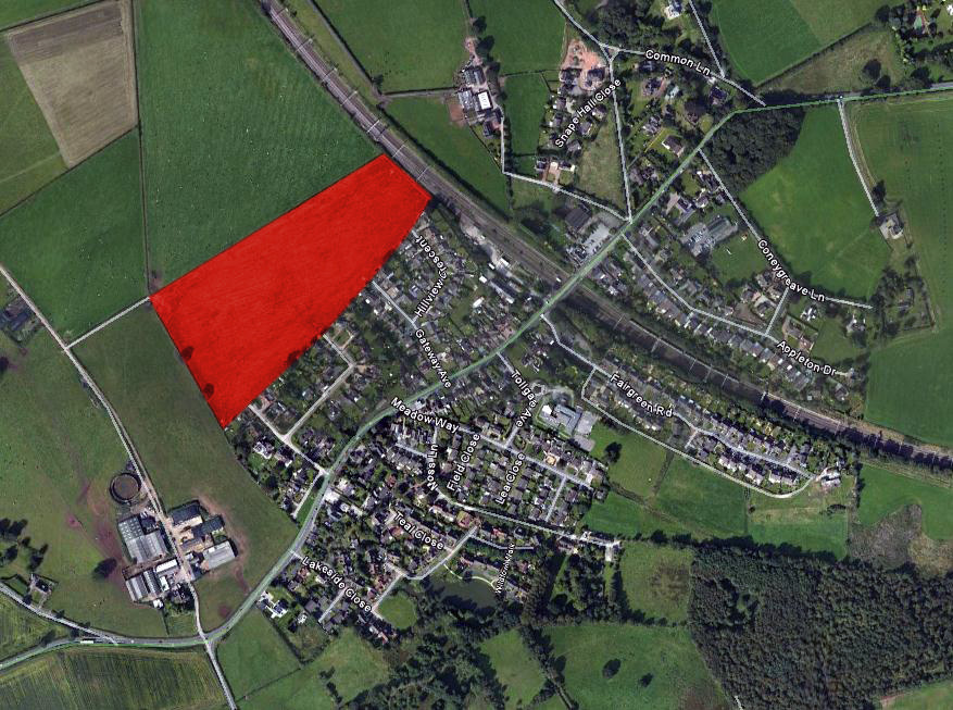 Baldwins Gate aerial land plan.