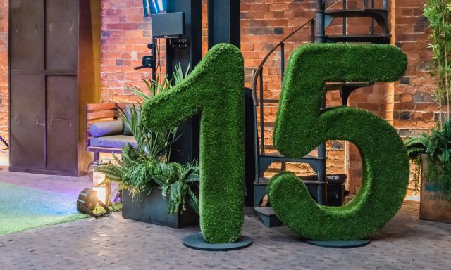 Decorative '15' for Richborough's 15th Anniversary.