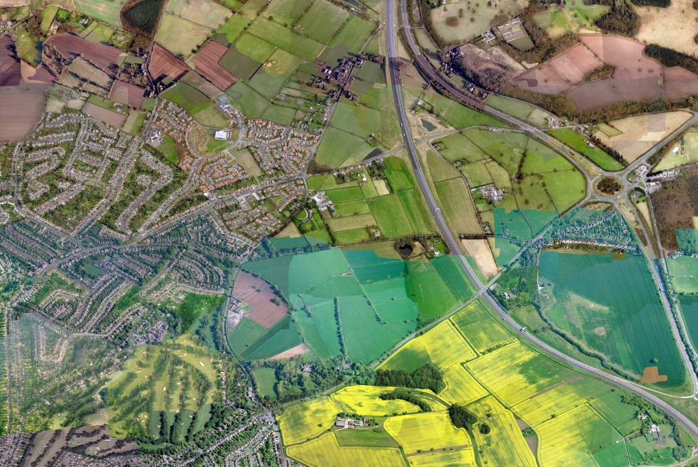 Sutton Coldfield aerial land development plan.