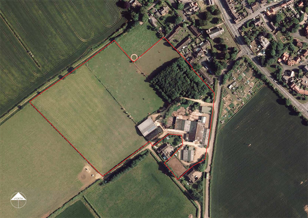 Newbold on Stour aerial land development plan.