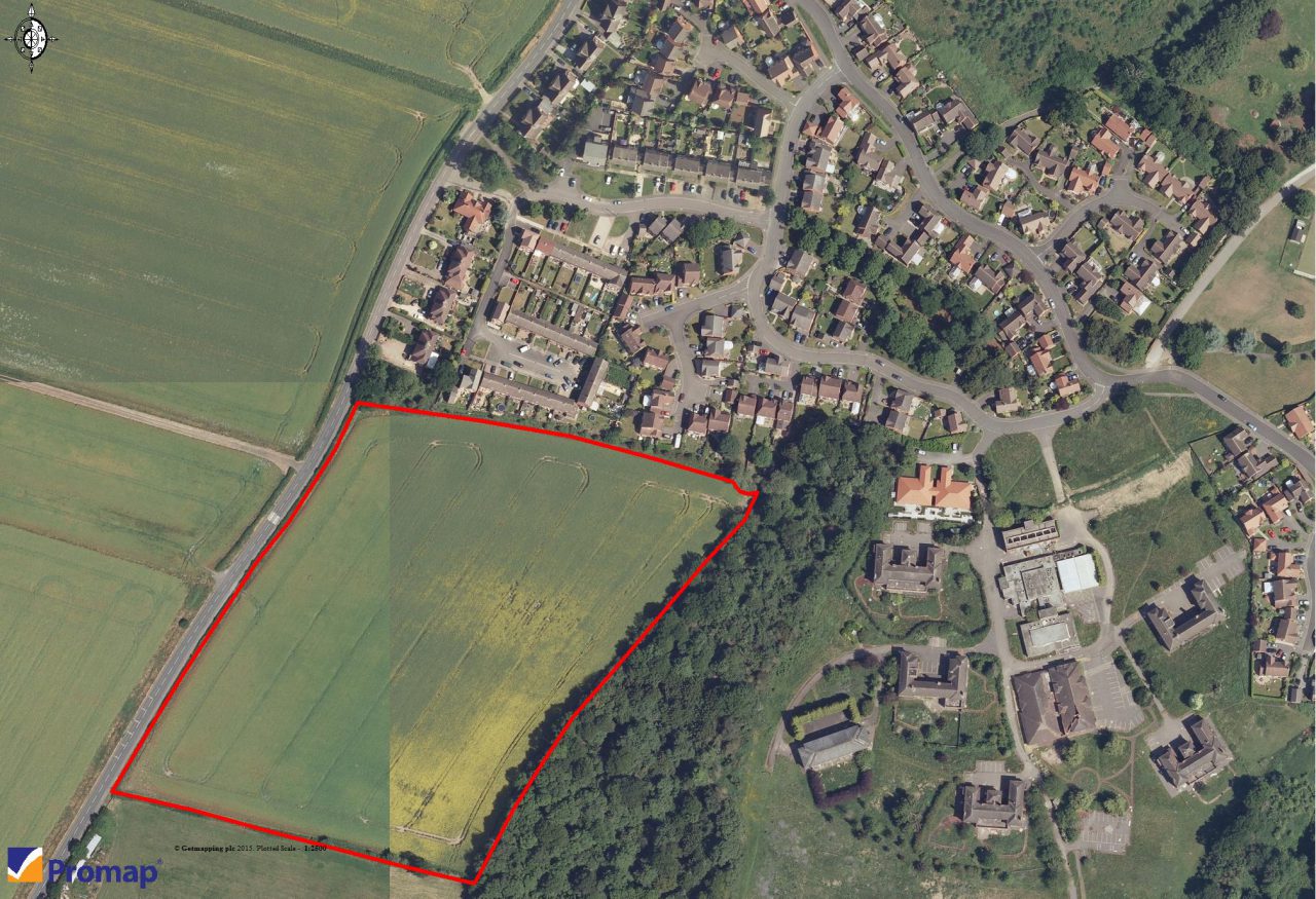 Aston on Trent aerial view of land plan.