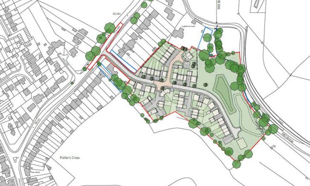 Drawing of map of development