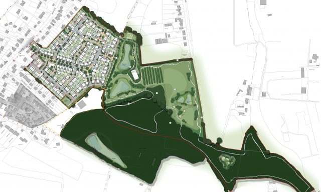 Overhead map view plan of Ottershaw development
