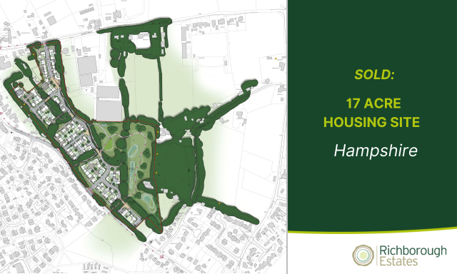 Overhead map plan of new development in Hampshire