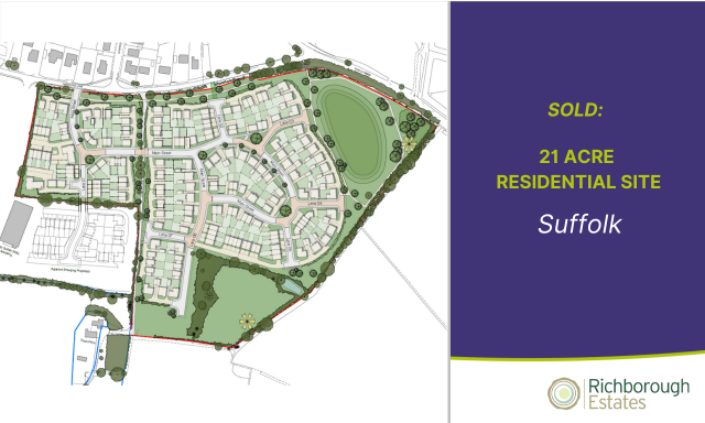 Overhead map plan of new development in Suffolk
