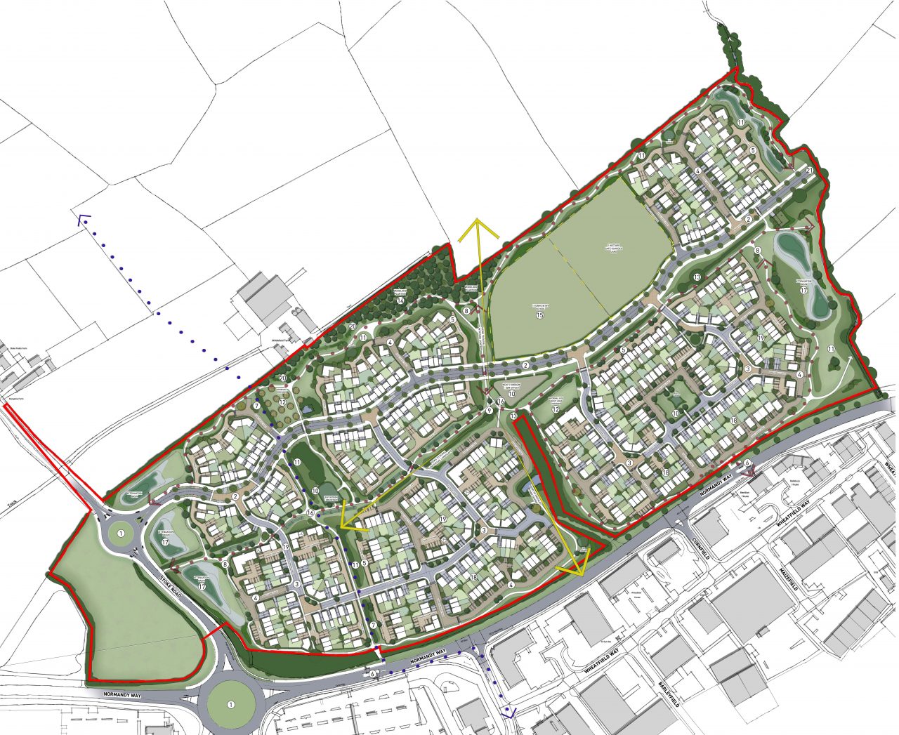 Masterplan drawing for land in Hinckley