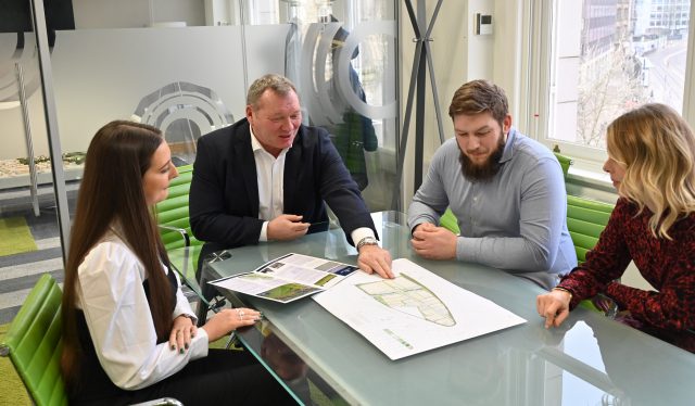 Commercial Land Promotion Team at Richborough discuss development plans in our meeting room