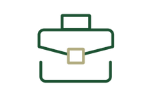 Professional briefcase icon in Richborough brand green