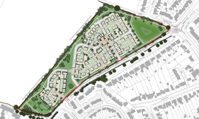 Map of new housing development on land off Habberley Road Kidderminster