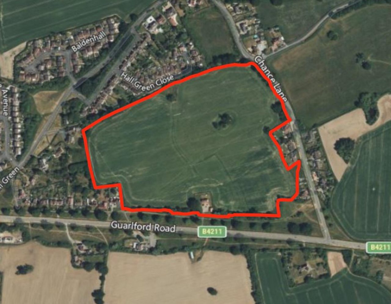 Outline drawing of proposed new housing at Guarlford Road Malvern