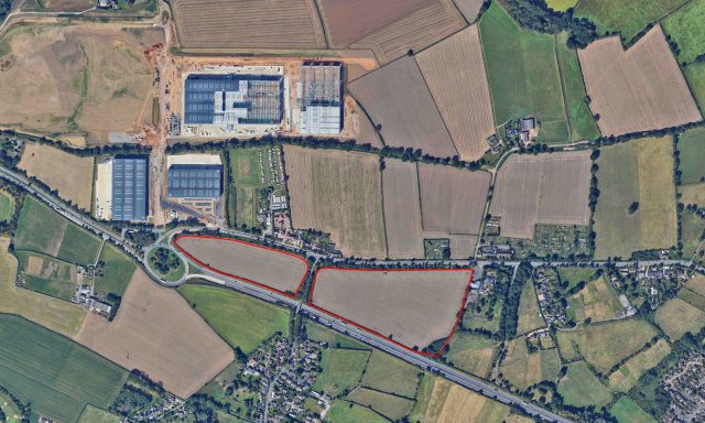 Aerial view of land in Thurlaston Rugby, now controlled by Richborough