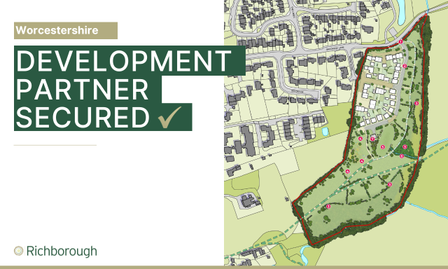 A graphic showing the masterplan for residential development in Kempsey, Worcestershire