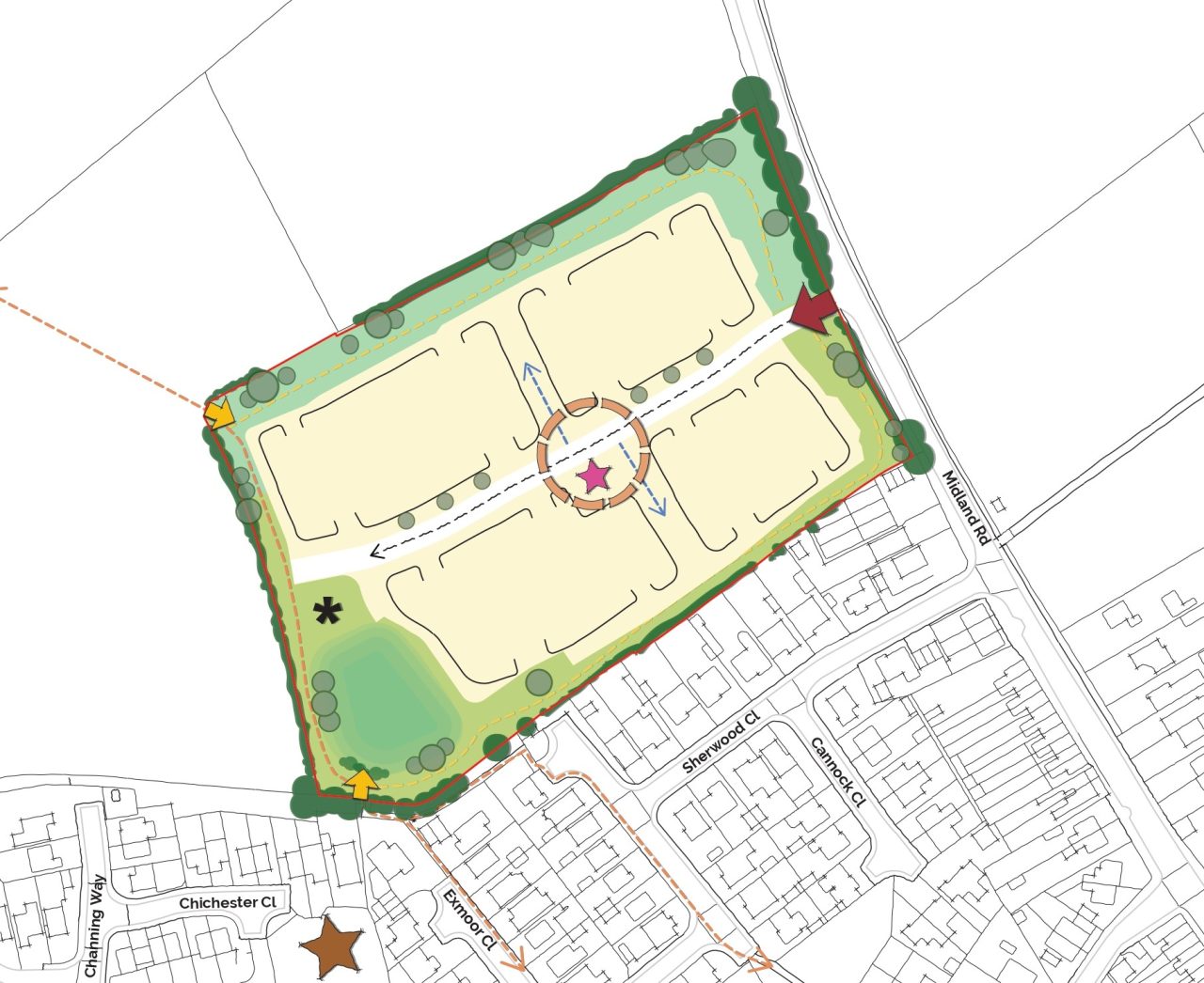 Masterplan of proposed residential development in Ellistown