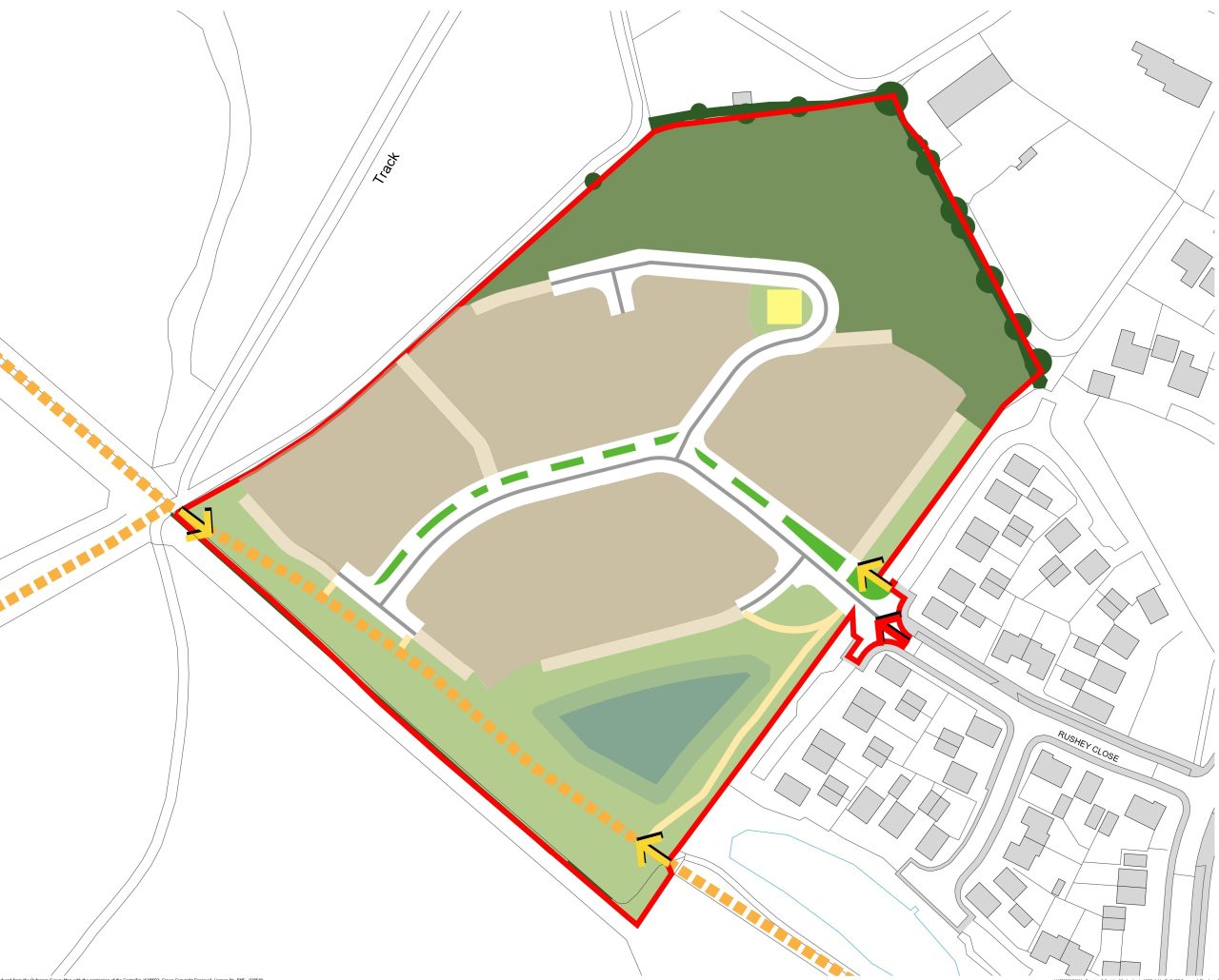 Rushey Close, Ashby-de-la-Zouch Development Framework Plan