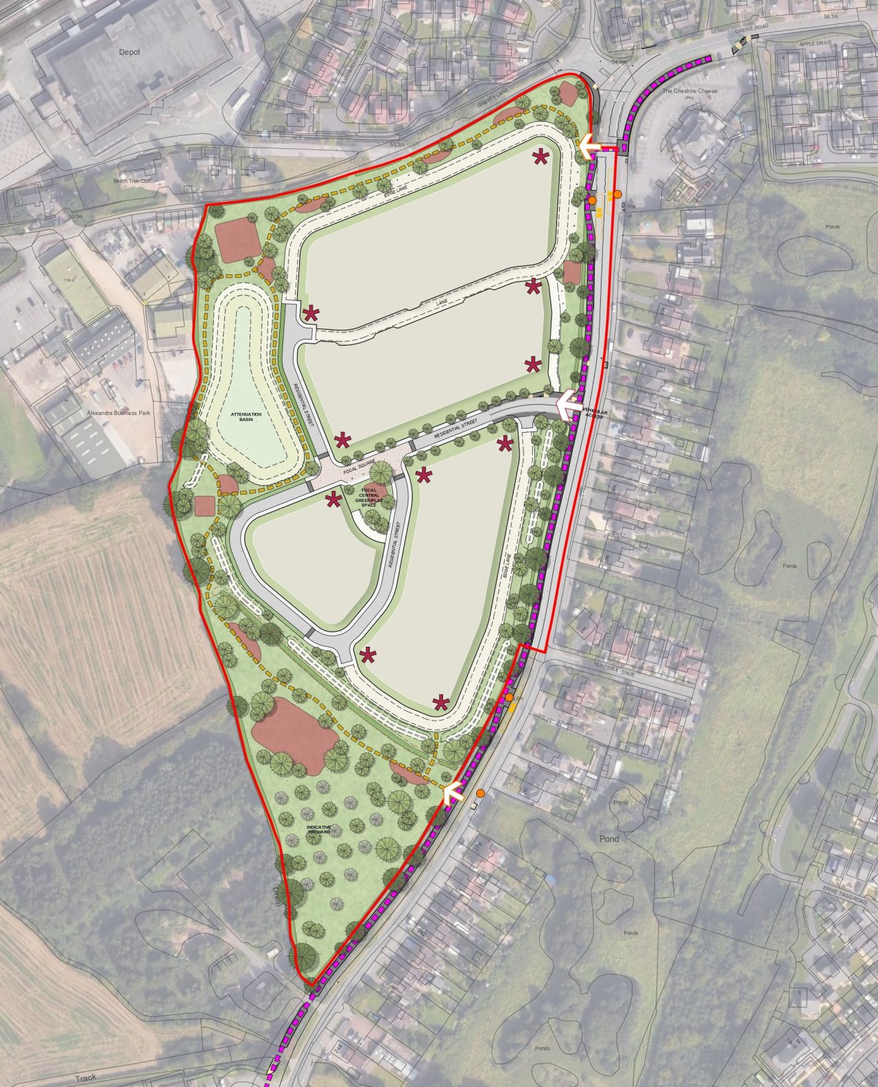 Plan of development site Gresty Lane Crewe