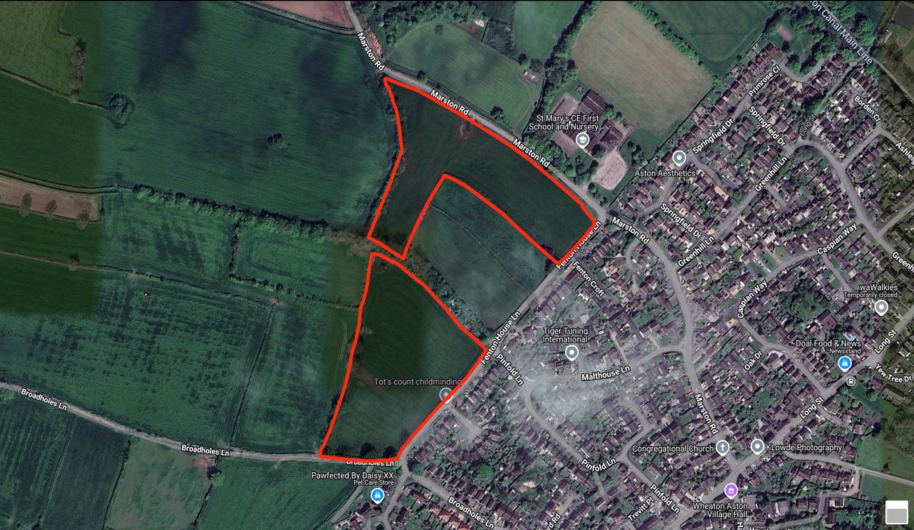 Aerial image with red line boundary