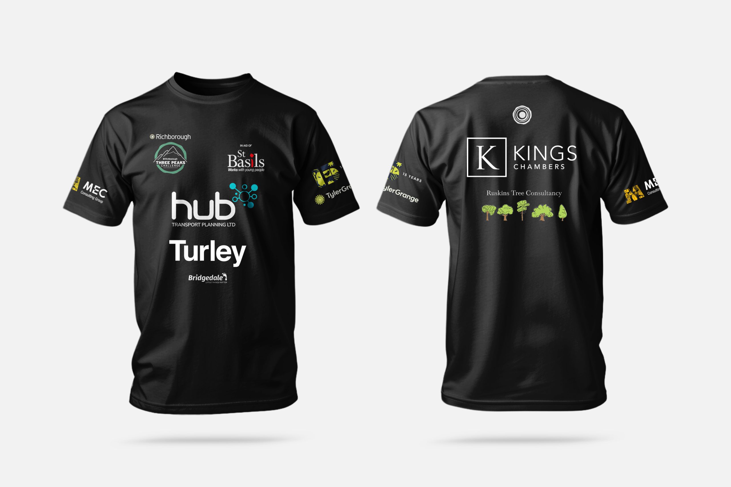 Graphoc of sponsored tshirt with logos on