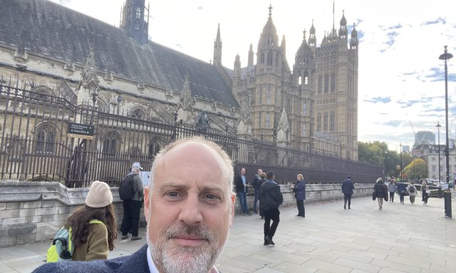 Man outside Westminster Hall