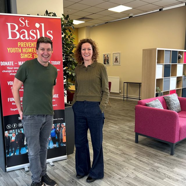Catherine Martin from Richborough with Barrie Hodge at St Basils